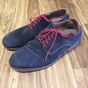 Navy Blue Sheepskin Shoes with Red Laces Size 13M